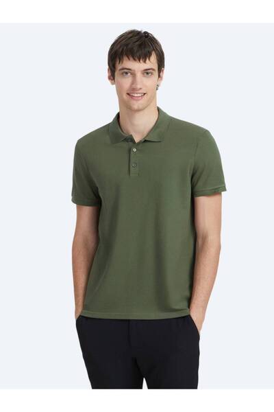 Kip Tricou polo drept kaki, 100% bumbac