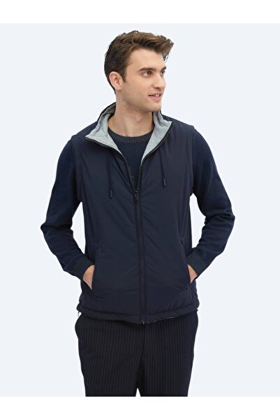 Kip Αθλητικό γιλέκο με ρυθμισμένη εφαρμογή Navy Blue με όρθιο γιακά