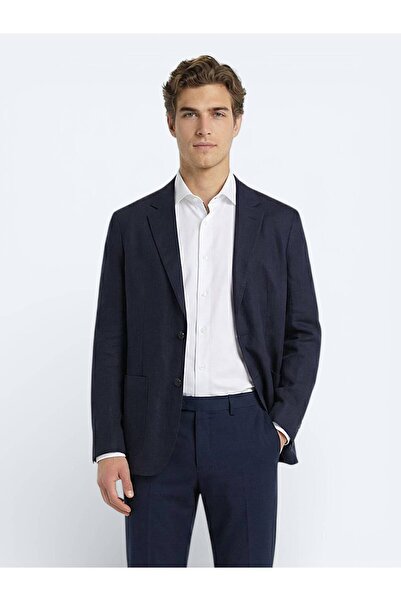 Kip Colorful Micro Modern Fit 100% Linen Jacket