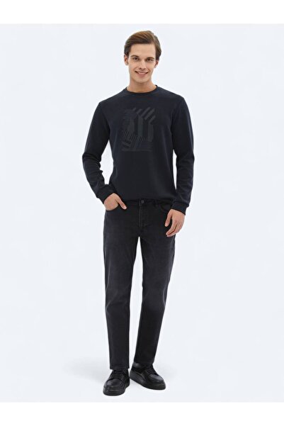 Kip Pantaloni negri slim din denim din amestec de bumbac