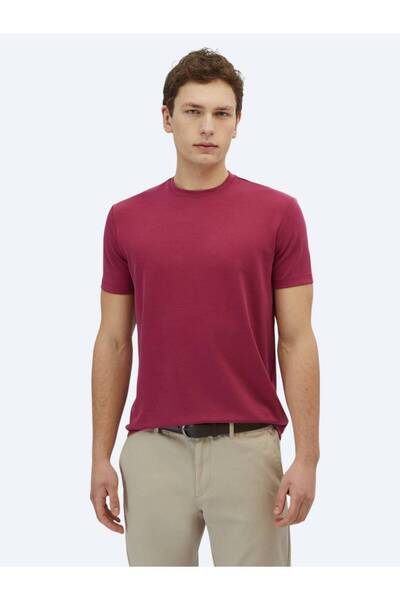 Kip Plum Flat okrugla kragna T-shirt