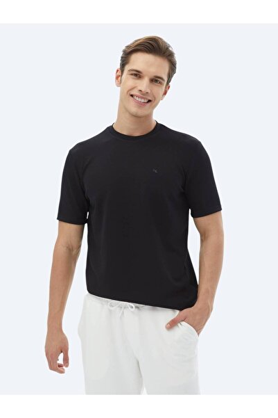 Kip Crna obična majica sa okruglim izrezom