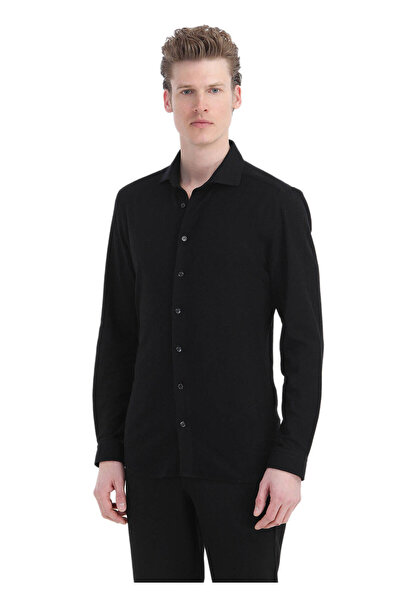 Ramsey Повсякденна чорна сорочка в смужку з 100% бавовни