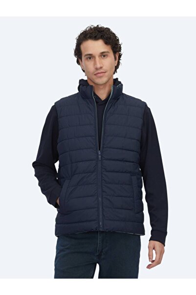 Kip Αθλητικό γιλέκο Casual Woven ψηλός λαιμός σε σκούρο χρώμα μέντας