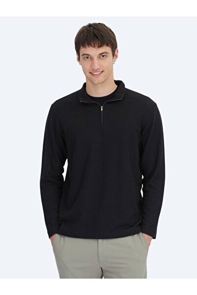 Kip Black Ribbed Crew Neck T-Shirt