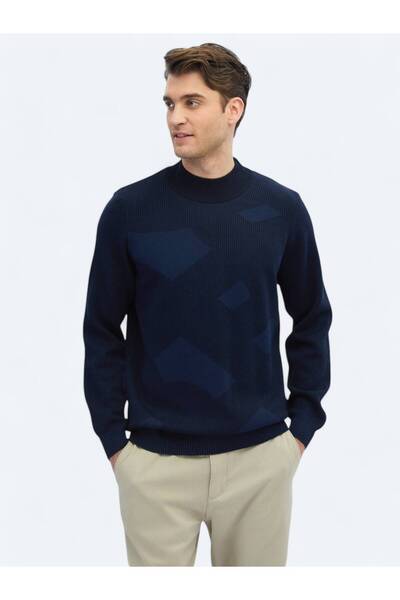 Kip Indigo polurolačka jakna D Sa deznom Y Mešavina vune pleteni džemper