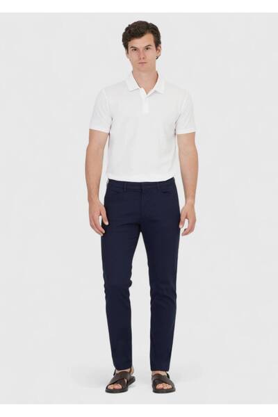 Ramsey Tamnoplave Ravno tkanje standardne ležerne Mešavina pamuka pantalone