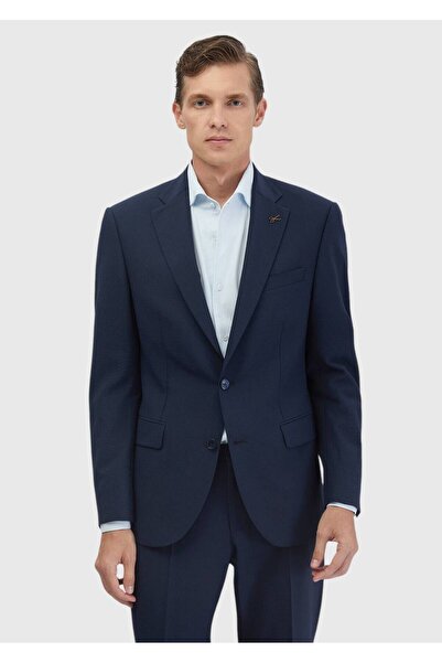 Ramsey Lacivert Mikro Modern Fit Yün Karışımlı Takım Elbise