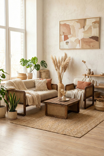 Zem Alaves Hazeran Jüt Çay Seti Ceviz Ahşap, Sütlü Kahve(1Adet Ikili Berjer 1...