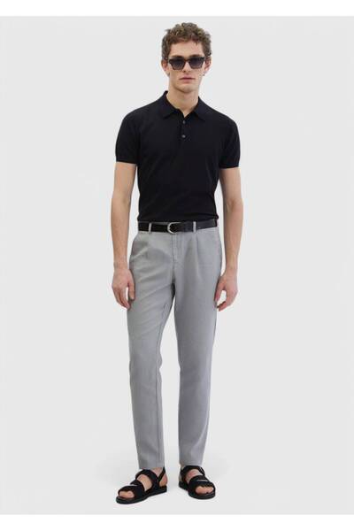 Ramsey Sive jednobojne ležerne hlače za trčanje od 100% lana