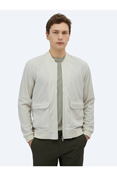 Kip Bej Regular Fit Casual Örme Mont