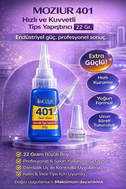 MOZIUR 401 Hızlı Ve Kuvvetli Tips Yapıştırıcı 22 Gr.
