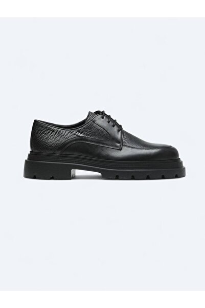 Kip Black Leather Smart Casual Shoes