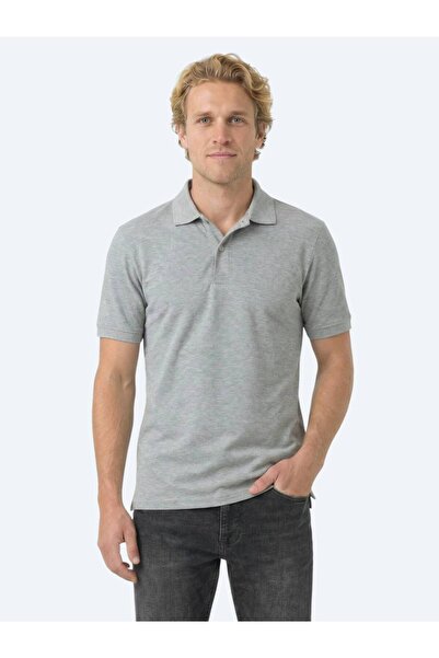 Kip Μπλουζάκι από βαμβακερό μείγμα με λαιμόκοψη ανθρακί