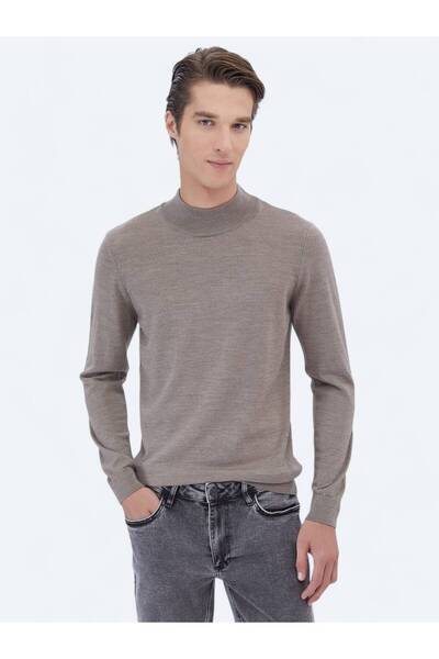 Kip Πλεκτό πουλόβερ με μισό ζιβάγκο μινκ μασίφ πλεκτό μαλλί