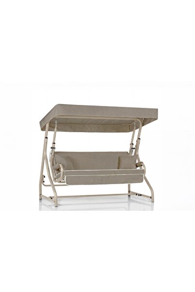 Erinöz Olea 3 Kişilik Bahçe Balkon Teras Salıncağı - Kum Rengi / Panayır Krem