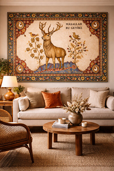 Vendini Vintage Serisi Maşallah Bu Geyike Duvar Halısı Duvar Örtüsü Wall Tape...