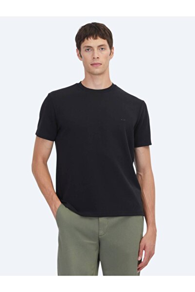 Kip Crna obična majica sa okruglim izrezom