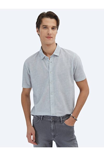 Kip Gray Patterned Regular Fit Casual Shirt