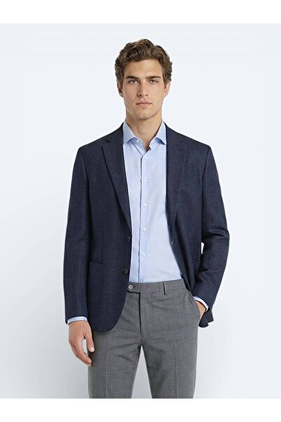 Kip Colorful Micro Modern Fit Wool Blend Jacket