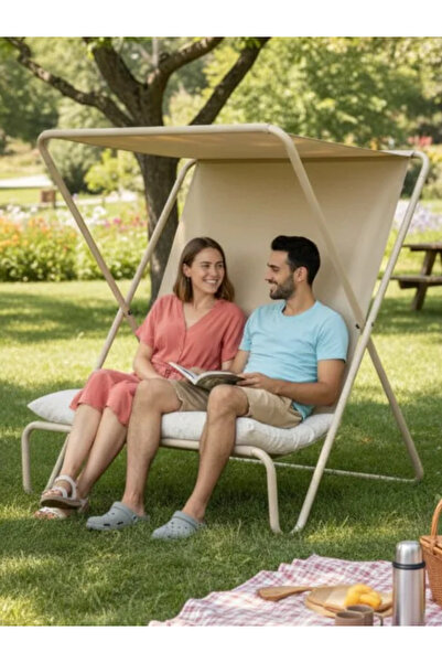 Yekta Home Vela Katlanabilir Gölgelikli Kamp Sandalyesi | Konforlu Karavan Ko...