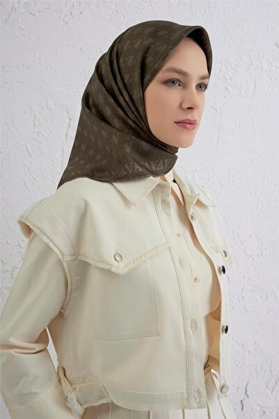 Armine Με μονογραμματικό σχέδιο Κασκόλ Pure Μετάξι Twill 9412D 83