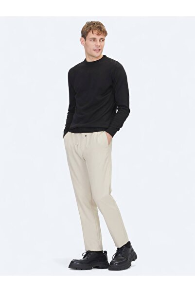 Kip Pantaloni casual cu țesătură simplă, bej închis