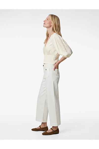 Koton Pamuk lu Sa džepovima Hlače sa normalnim strukom - Culotte farmerke