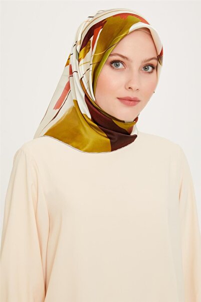 Armine cu imprimeu geometric Twill Saf mătase Eșarfă 9241D 37