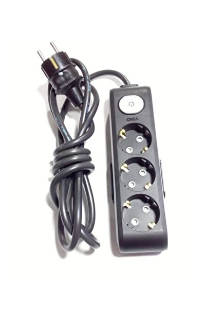 VİKO Ekonomik Siyah 3'lü Anahtarlı Topraklı Çocuk Korumalı Grup Priz 8 Metre ...