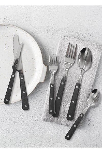 The Mia Dark Fork Spoon Knife Set 36 Pieces