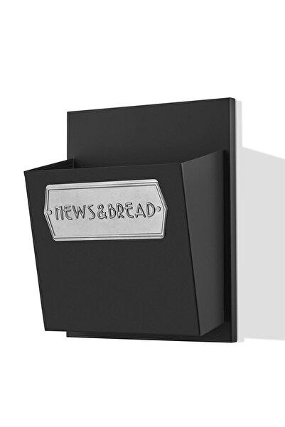 The Mia حامل صحف وخبز معلق من المعدن المجلفن مقاس 37 × 27 × 17 سم باللون الأس...