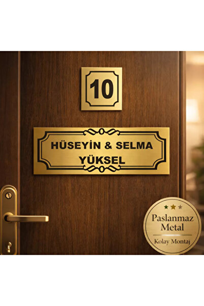 Outdoor One Kişiye Özel Kapı İsimliği Klasik Ev Dış Kapı İsimliği Çelik Kapı ...