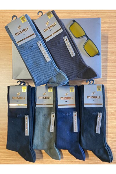 Mısırlı Erkek Organik Pamuk Çorap 12 adet Paket(6 siyah 2 gri 2 lacivert 1 ka...