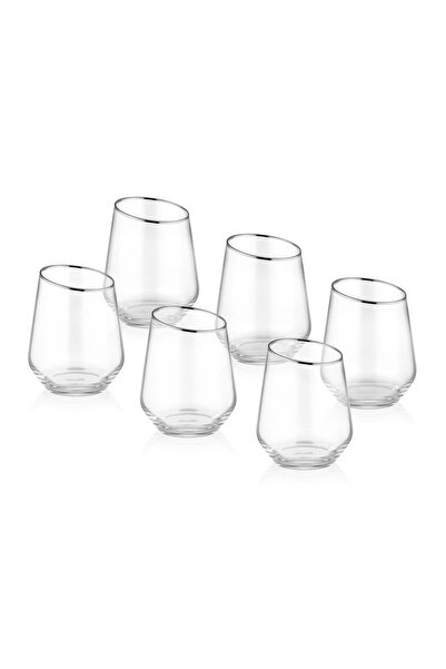 The Mia Gina Su Bardağı Kısa Gümüş 6lı Set