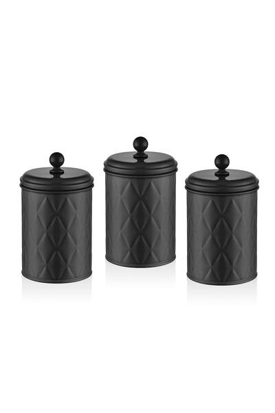 The Mia Black Prism Tea Sugar Coffee Jar - 1 Lt