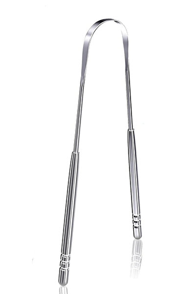 NOYİSKA Dil Sıyırıcı Temizleme Dil Temizleyici Metal Gümüş Hijyenik Saglam Pa...