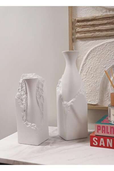 The Mia Vază ceramică Licia Albă 9x9x26 cm