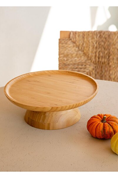 The Mia Natura Bamboo Footed Service 28X10 cm