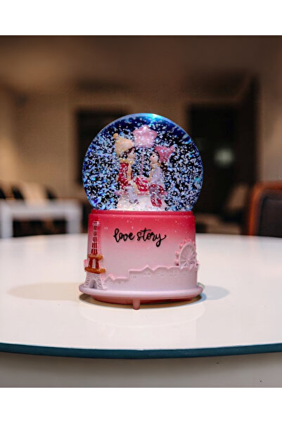 AYLİS Sevgililer Orta Boy Kar Küresi Işıklı, Müzikli