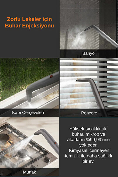 UWANT 15.000Pa Emiş Gücü 100℃ Buharlı Halı Yıkama ve Leke Çıkartma Makinesi By200