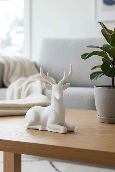 Lightweight Decorative Deer Object, Minimalist Gift Trinket & Home Accessory
