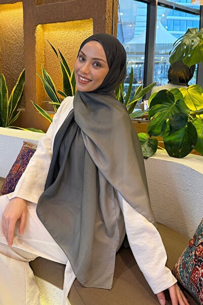 lamelif Degrade Desen Soft Şal Asker Yeşili