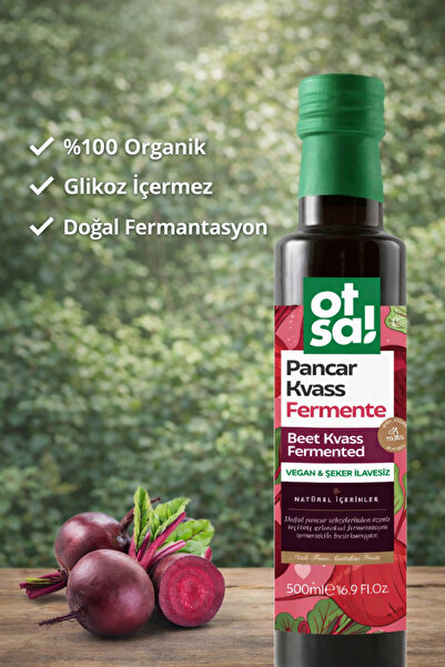 Otsa Fermente Pancar Kvass – Şeker İlavesiz Vegan İçecek 500 ml