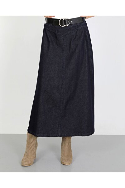 VELLICHOR Women's High Waist Denim Long Skirt - Blue