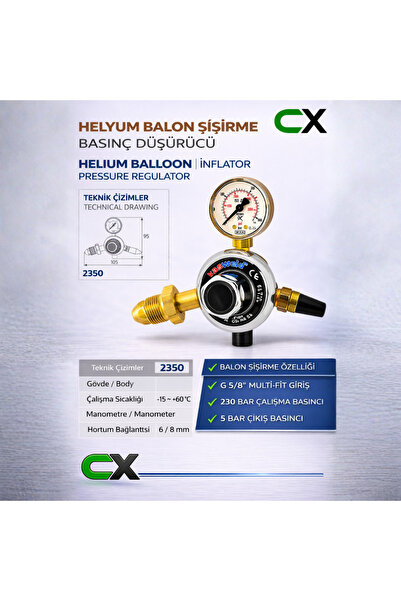 Kasweld Helyum Balon Regülatörü 2350