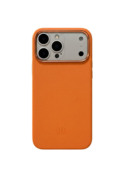WATCHOFROYAL MonoCase Iphone 17 Pro Max Turuncu Magsafe Özellikli Deri Kılıf