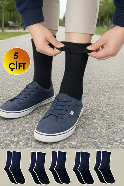 YASYAS 6 أزواج من الجوارب الرياضية الطويلة باللون الأسود للجنسين