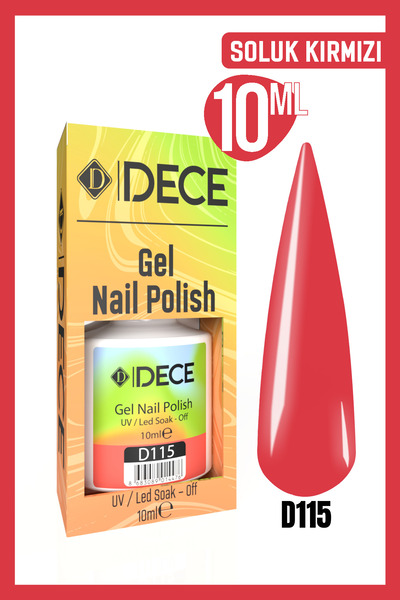 d dece Kalıcı Oje Uv Led D115 (KIRMIZI SERİSİ) 10ml