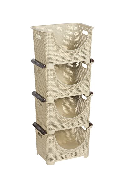 sağlam plastik Uygun Global 4 Katlı Hobi Çok Amaçlı Sebzelik Krem